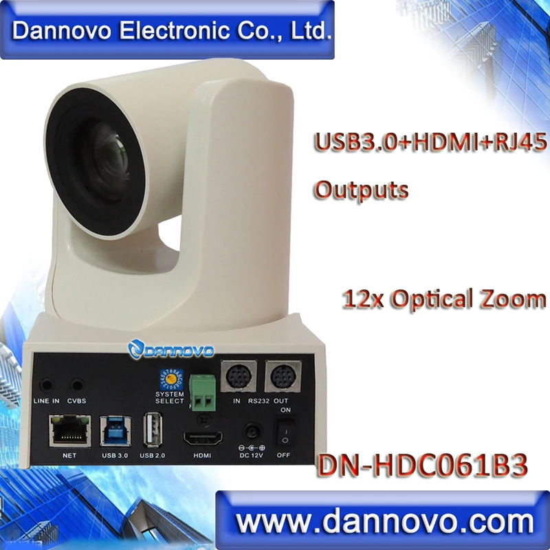 DANNOVO USB3.0 + HDMI RJ45 IP UVC PTZ камера для потоковой передачи видео широкоугольный 12x зум