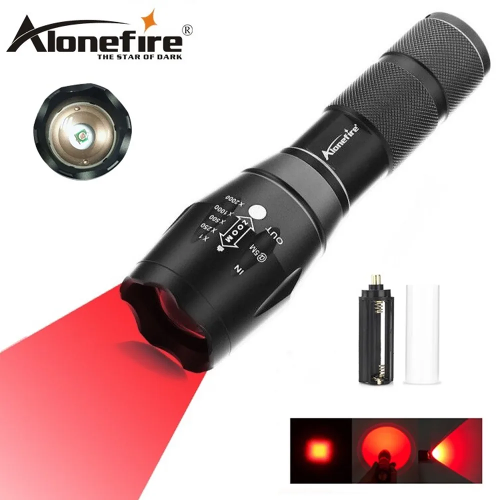 AloneFire E17 XPE Red signal Light Flashlight Hunting Tactical Torch bees blood vessels Hotel camera Detector lamp 18650 battery
AloneFire E17 XPE Red signal Light Flashlight Hunting Tactical Torch bees blood vessels Hotel camera Detector lamp 18650 battery