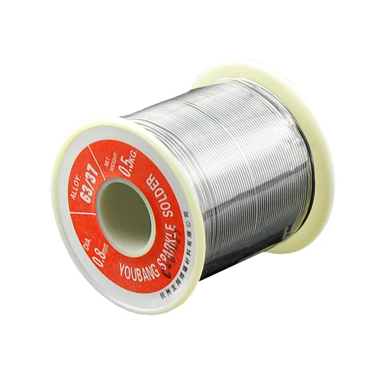Free clean rosin core solder wire 0.8mm 500G 63/37 low melting point solder wire
Free clean rosin core solder wire 0.8mm 500G 63/37 low melting point solder wire