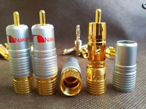 50Pcs 24K Gold Nakamichi Copper RCA Plug Screw on Design Non-Solder Solderless Male Locking Connector
50Pcs 24K Gold Nakamichi Copper RCA Plug Screw on Design Non-Solder Solderless Male Locking Connector