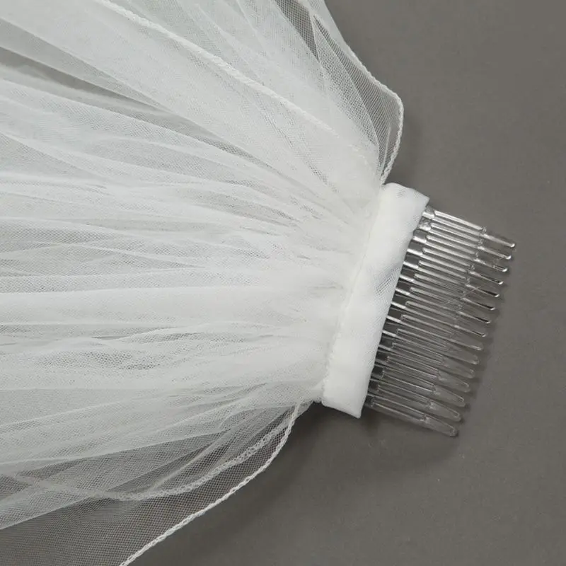 Double Layer Womens Knee Length Wedding Veil 2 Tier Simple Plain Solid Color Covered Face Soft Tulle Drape Bridal Veil With Comb
Double Layer Womens Knee Length Wedding Veil 2 Tier Simple Plain Solid Color Covered Face Soft Tulle Drape Bridal Veil With Comb