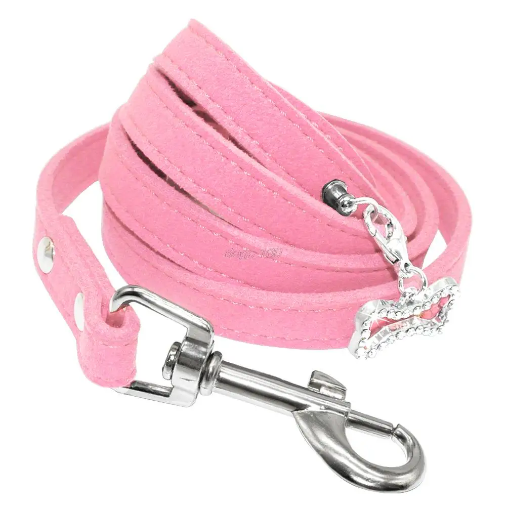 Soft Suede Leather Dog Leash Puppy Cat Walking Leads With Rhinestong Bone Pendant For Chihuahau Yorkshire Pink Blue Black
Soft Suede Leather Dog Leash Puppy Cat Walking Leads With Rhinestong Bone Pendant For Chihuahau Yorkshire Pink Blue Black