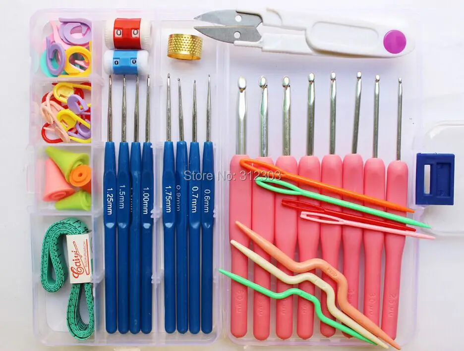 Набор инструментов для шитья и вязания 16 размеров|crochet set|crochet hooks needlessewing set |