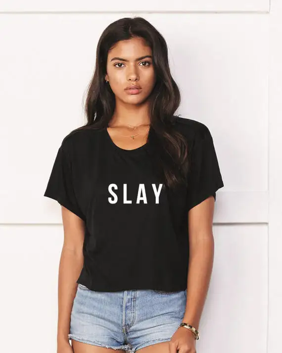 New arrival summer "SLAY" fashion women t shirt tumblr tees high quality cotton shirts Tumblr casual t shirt free shipping
New arrival summer "SLAY" fashion women t shirt tumblr tees high quality cotton shirts Tumblr casual t shirt free shipping