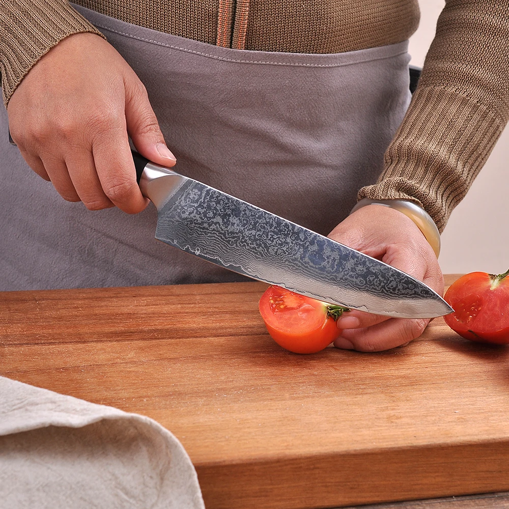 Sunnecko 8" inch Chef Knife Japanese VG10 Damascus Steel Core Blade G10 Handle Meat Vegetable Cut Chef Cooking Kitchen Knives
Sunnecko 8" inch Chef Knife Japanese VG10 Damascus Steel Core Blade G10 Handle Meat Vegetable Cut Chef Cooking Kitchen Knives