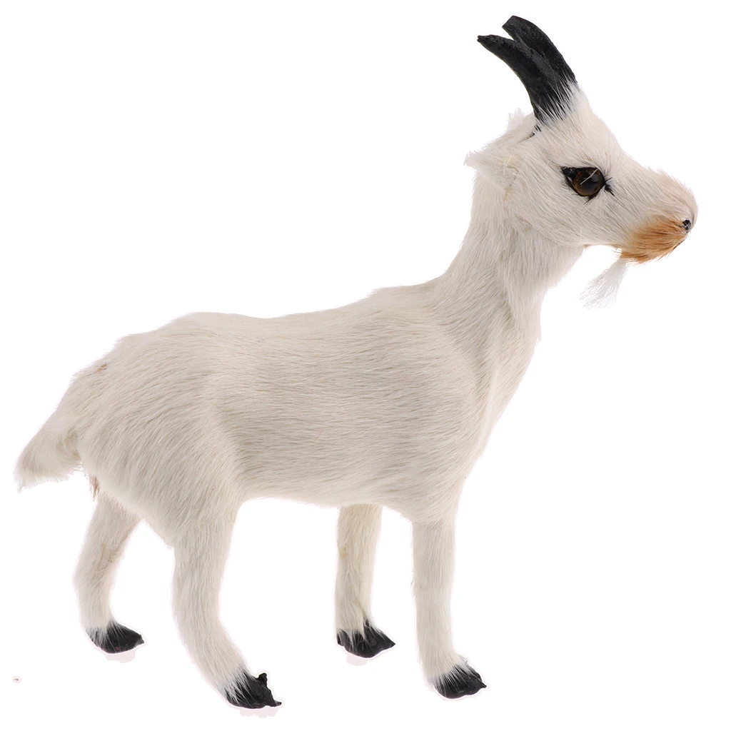 Реалистичные фигурки из искусственного меха стоячие козы животные модель