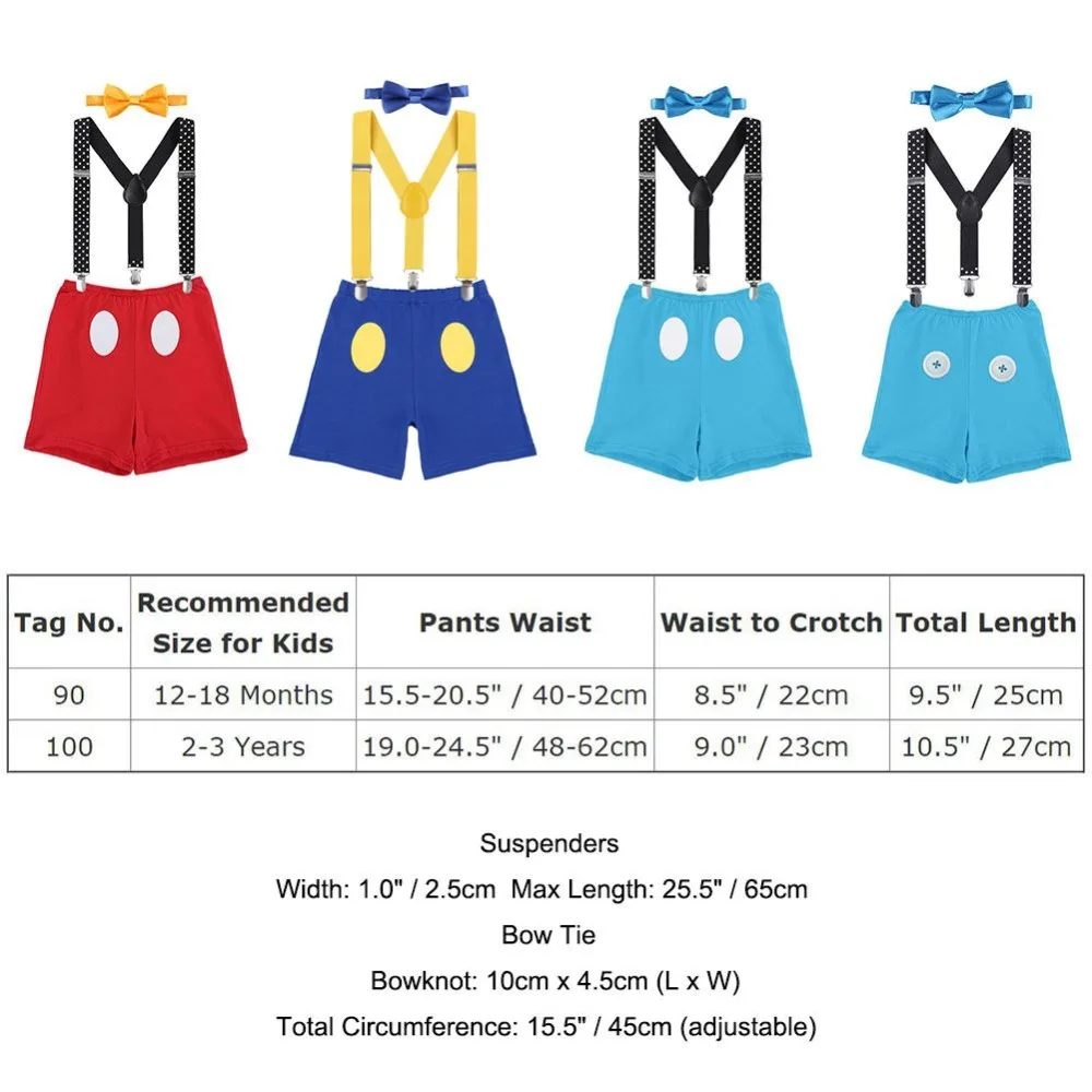 3pcs Set Kids Boys Mickey First Birthday Party Cake Smash Outfit Toddler Suspender Pants Bowtie Outfits Baby Clothes Set 1-3Y
3pcs Set Kids Boys Mickey First Birthday Party Cake Smash Outfit Toddler Suspender Pants Bowtie Outfits Baby Clothes Set 1-3Y