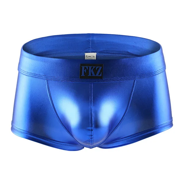 Men Boxer Shorts Sexy Male Low Rise PU Leather U Bulge Underwear Gay Party Club Boxers Bikini Underpants Cueca | Мужская одежда