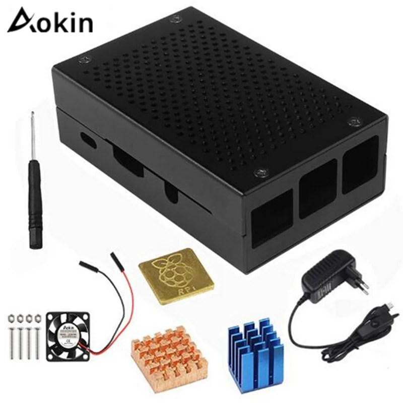 Aokin для Raspberry Pi 3 Model B + алюминиевый корпус металлический корпус + 5 В 3 А источник питания + 5 В/3,3 В Вентилятор охлаждения с винтами теплоотвод
Aokin для Raspberry Pi 3 Model B + алюминиевый корпус металлический корпус + 5 В 3 А источник питания + 5 В/3,3 В Вентилятор охлаждения с винтами теплоотвод