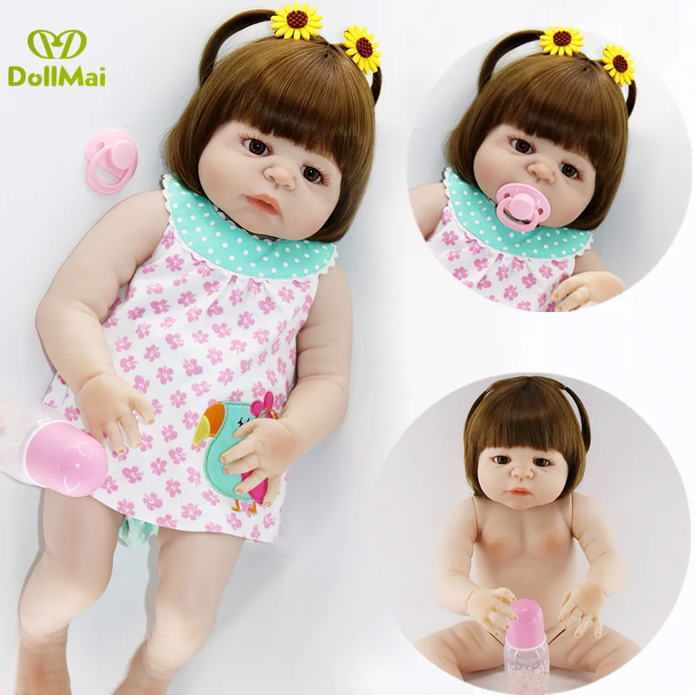 Полностью силиконовые куклы для новорожденных девочек 23 "57 см Bebes reborn boneca menina