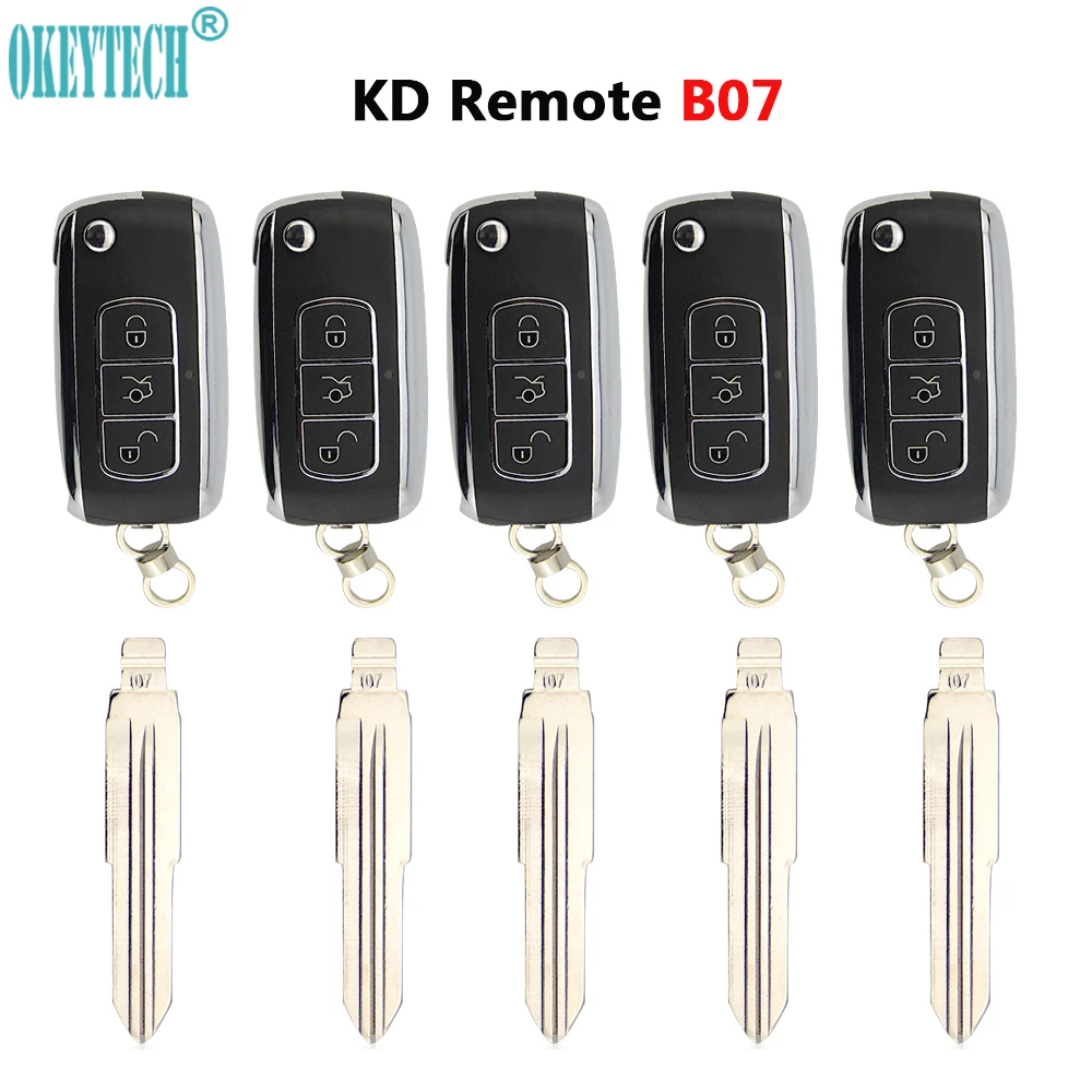 OkeyTech 5PCS/LOT B Series Remote Control KD B07 3 Buttons With 5PCS Car Key Blade NO.07/15/27/50 For KD900/KD MINI/URG200/KD-X2
OkeyTech 5PCS/LOT B Series Remote Control KD B07 3 Buttons With 5PCS Car Key Blade NO.07/15/27/50 For KD900/KD MINI/URG200/KD-X2