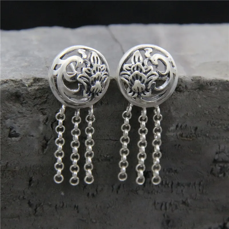C&R Real 925 Sterling Silver drop earrings for women hollow Phoenix Tassel Earrings Anti Allergy Thai Silver earing Fine Jewelry
C&R Real 925 Sterling Silver drop earrings for women hollow Phoenix Tassel Earrings Anti Allergy Thai Silver earing Fine Jewelry