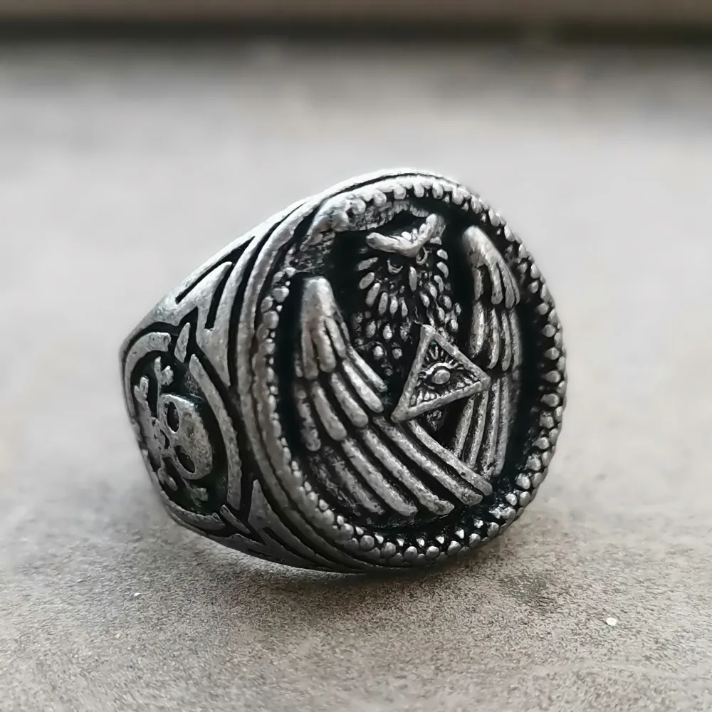 Vintage Silver Color All Seeing Eye Pyramid Illuminati Snake Owl Skull Biker Rings Mens Masonic Jewelry
Vintage Silver Color All Seeing Eye Pyramid Illuminati Snake Owl Skull Biker Rings Mens Masonic Jewelry
