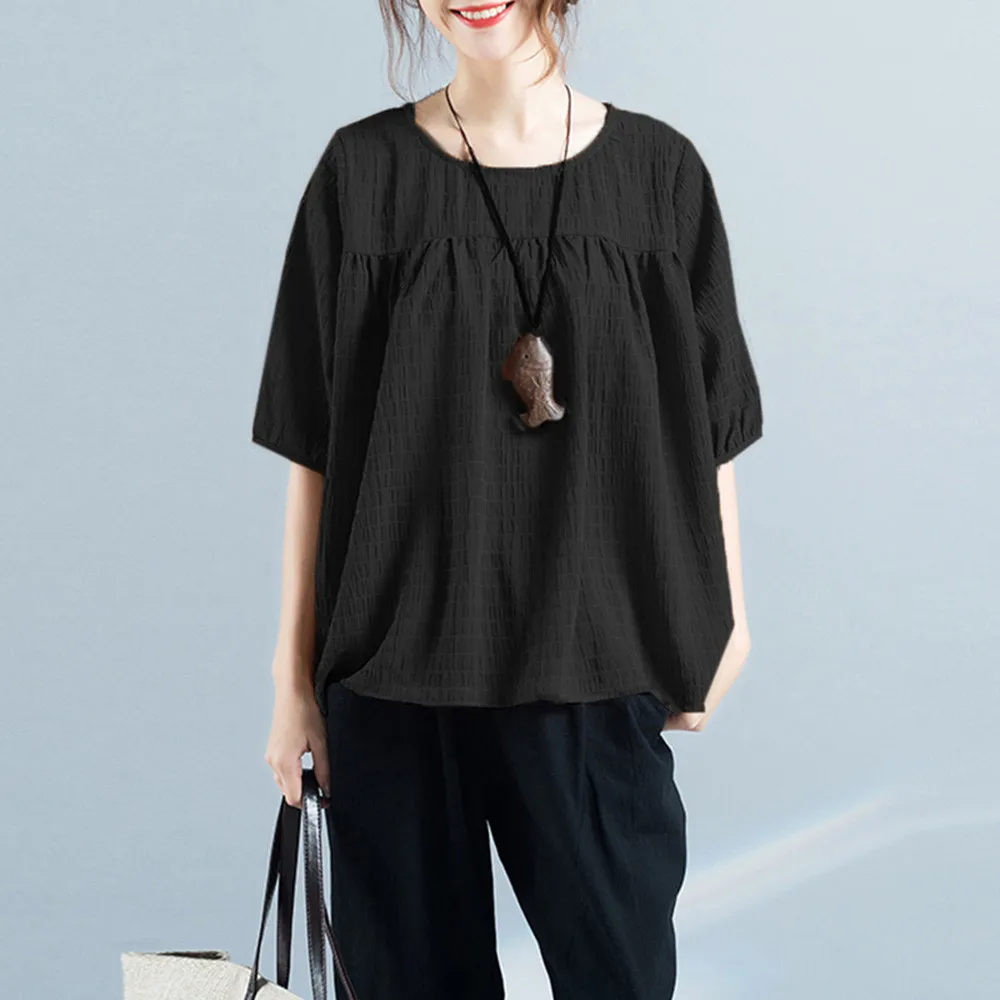 4XL Plus size 2019 New arrvial elegant ladies blouses Women Loose Solid Half Sleeve Tunic Swing Tops Shirt Blouse female
4XL Plus size 2019 New arrvial elegant ladies blouses Women Loose Solid Half Sleeve Tunic Swing Tops Shirt Blouse female