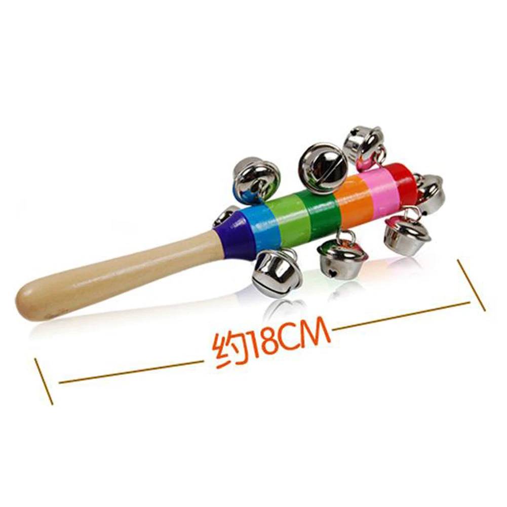 Baby's Bell Vocal Toys Rainbow Shaker Stick Educational Toy Handle Wooden Activity Bell Ring Rainbow Musical Instrument 0-12M
Baby's Bell Vocal Toys Rainbow Shaker Stick Educational Toy Handle Wooden Activity Bell Ring Rainbow Musical Instrument 0-12M