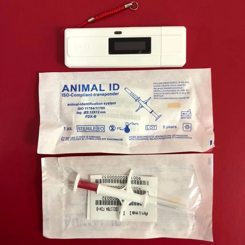Portable ISO FDX-B Pet Microchip Scanner Animal RFID Chip Reader 134.2KHz Handheld Reader+20pc 2*12mm FDX rfid microchip syringe
Portable ISO FDX-B Pet Microchip Scanner Animal RFID Chip Reader 134.2KHz Handheld Reader+20pc 2*12mm FDX rfid microchip syringe