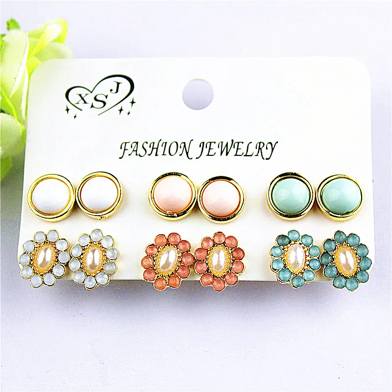 New beautiful women fashion wholesale girls birthday party white blue pink ear nail 6 pairs/set earrings agent shipping
New beautiful women fashion wholesale girls birthday party white blue pink ear nail 6 pairs/set earrings agent shipping