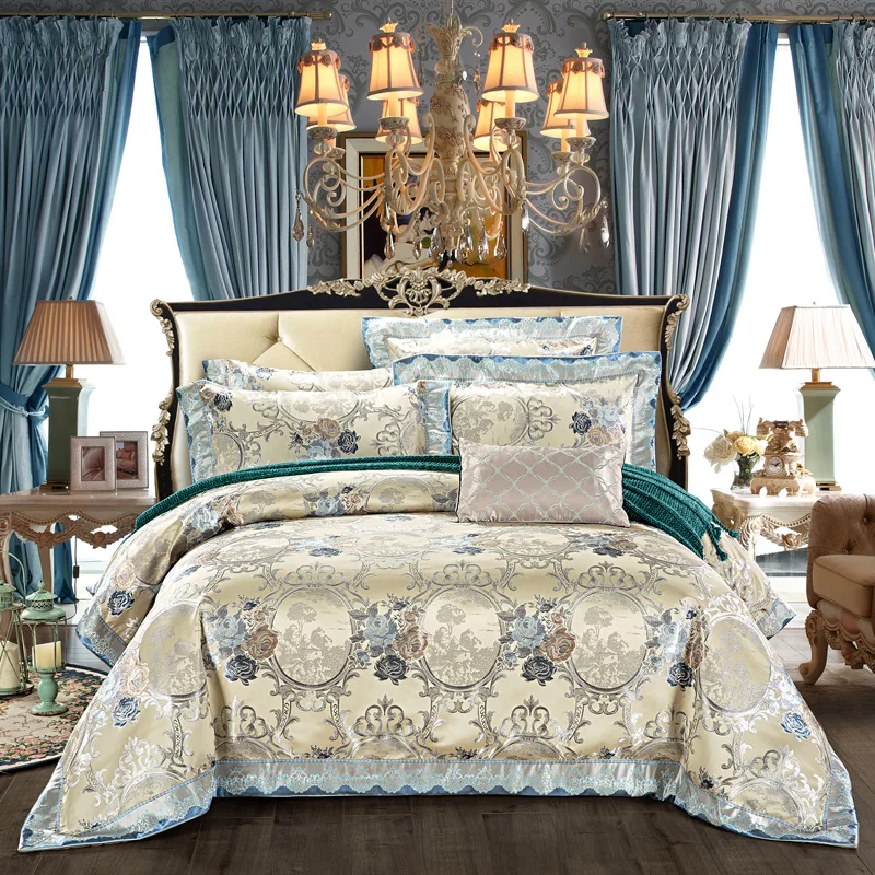 40King Queen size Luxury Satin Cotton Wedding Royal Bedding set Duvet cover Bed sheet set Pillowcase Bedclothes
40King Queen size Luxury Satin Cotton Wedding Royal Bedding set Duvet cover Bed sheet set Pillowcase Bedclothes