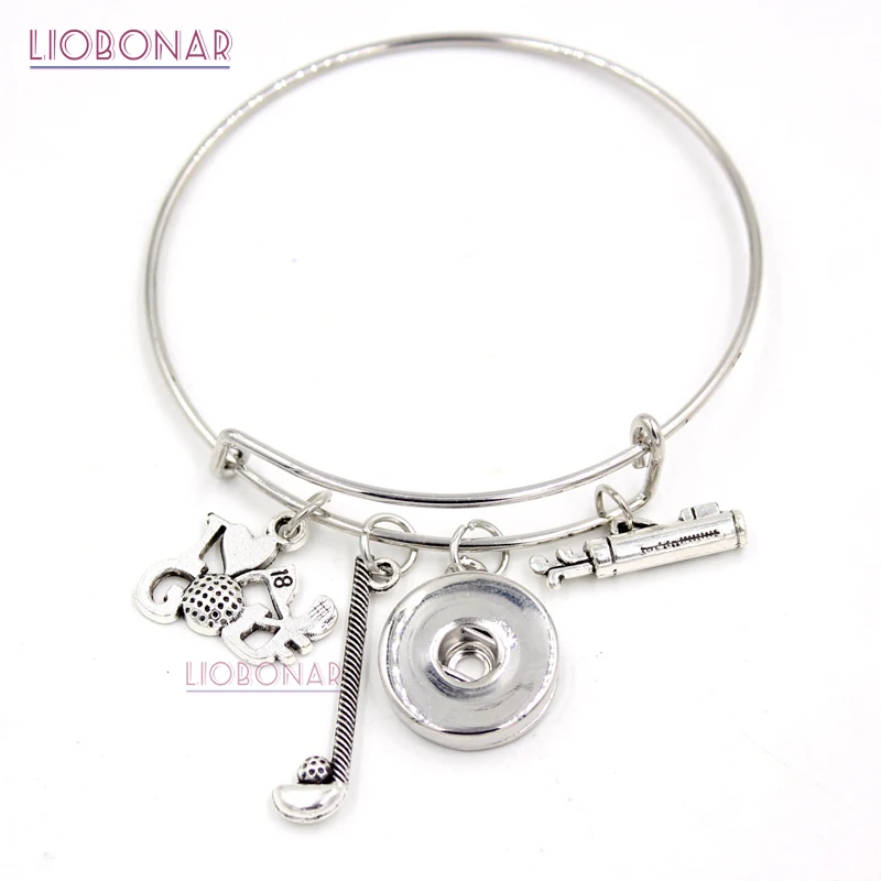Sport Golf Bag I love Golf Bracelets Bangle Gift Wire Adjustable Expandable Liobonar Snap Buttons Charms Bracelets Jewelry
Sport Golf Bag I love Golf Bracelets Bangle Gift Wire Adjustable Expandable Liobonar Snap Buttons Charms Bracelets Jewelry