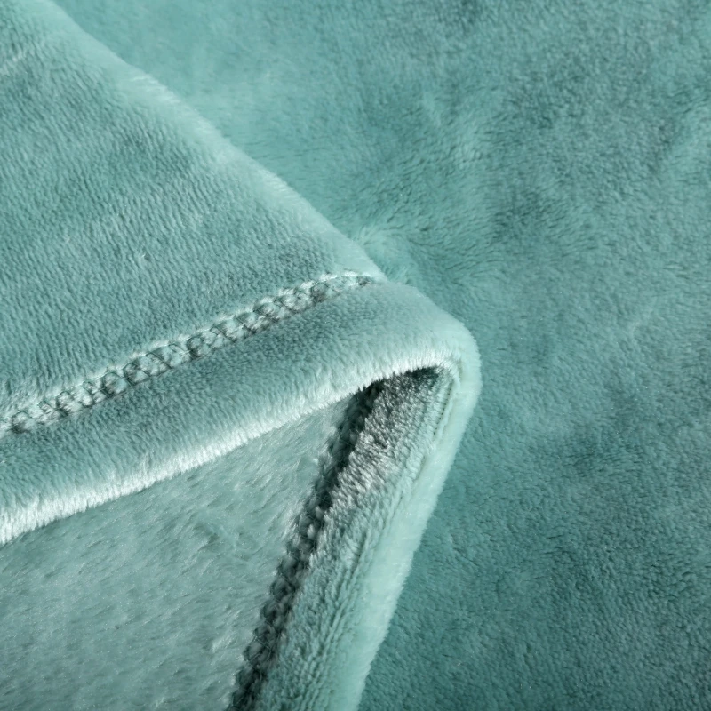 Bean Green Solid Color Thickening Bedspread Blanket 200x230cm Flannel To On For The Sofa/Bed/Car Portable Plaids | Дом и сад