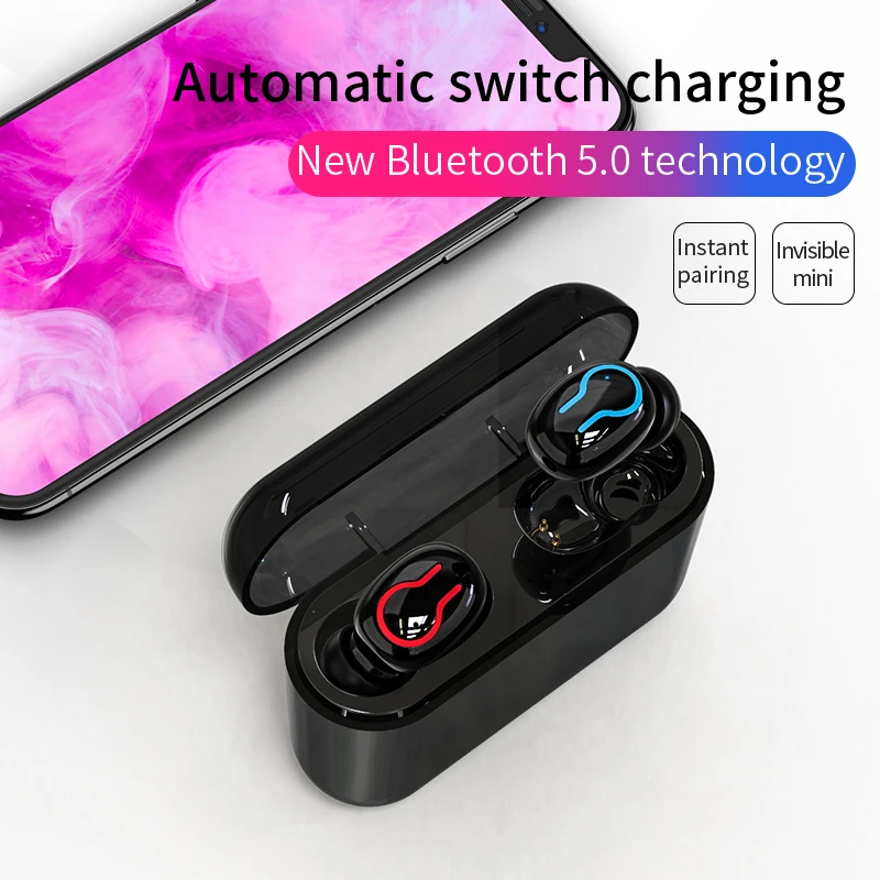 Bluetooth 5.0 Earphones Portable TWS Wireless In-Ear Headsets 3D Stereo Sound with Mic Handsfree Sports Earbuds Auto Pairing
Bluetooth 5.0 Earphones Portable TWS Wireless In-Ear Headsets 3D Stereo Sound with Mic Handsfree Sports Earbuds Auto Pairing