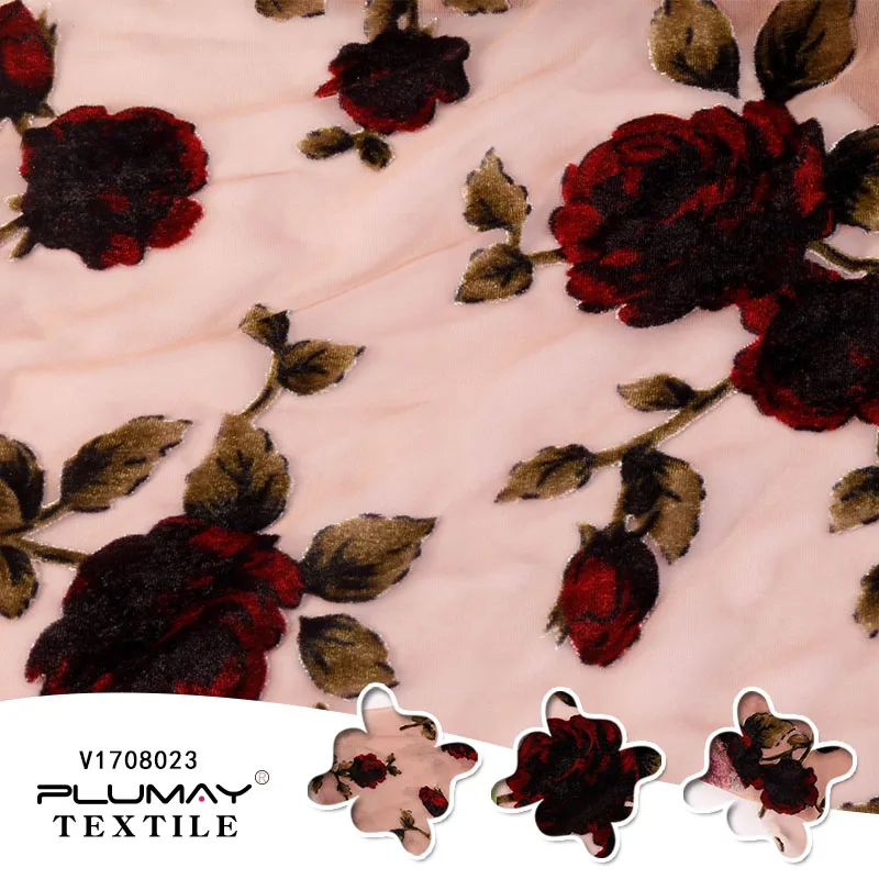 velvet burnout fabric 80%rayon 20%nylon flower design printed korea for Stage costumes party dressWholesale
velvet burnout fabric 80%rayon 20%nylon flower design printed korea for Stage costumes party dressWholesale