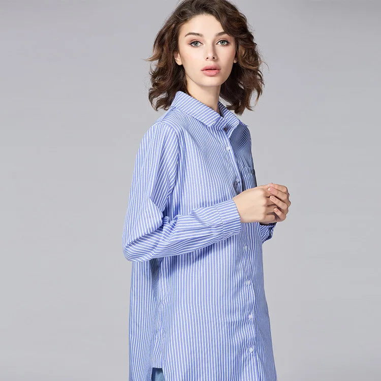 Women Striped Long Sleeve Shirt Turn-Down Collar Loose Blusas Femme White Blouse L:arge Size 5XL Casual Tops Clothes Office lady
Women Striped Long Sleeve Shirt Turn-Down Collar Loose Blusas Femme White Blouse L:arge Size 5XL Casual Tops Clothes Office lady
