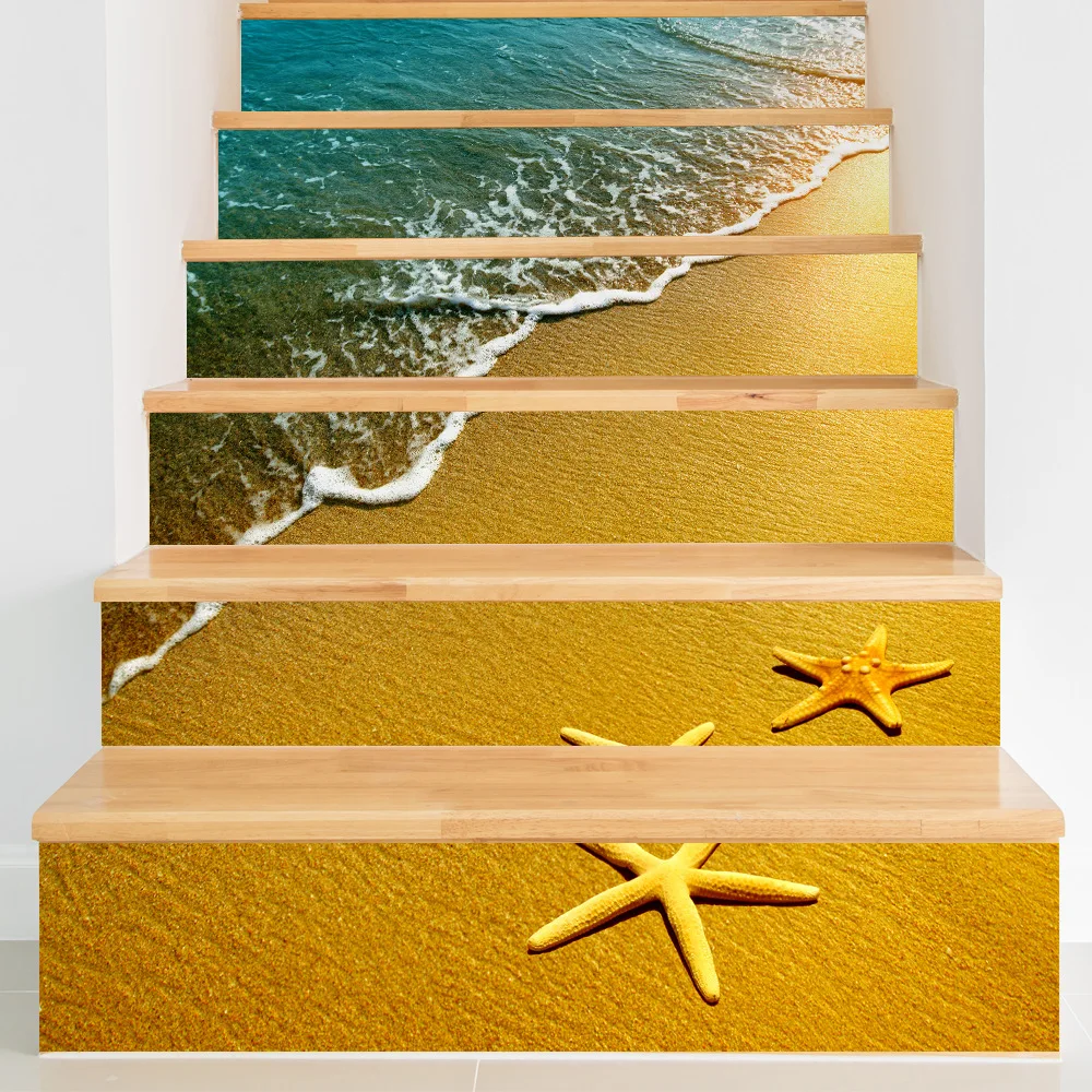 Sun Sandy Beach Seastar Waves DIY Steps Stairs Stickers Posters Removable Stair Decal PVC Sticker Poster Home Decor Decoration
Sun Sandy Beach Seastar Waves DIY Steps Stairs Stickers Posters Removable Stair Decal PVC Sticker Poster Home Decor Decoration