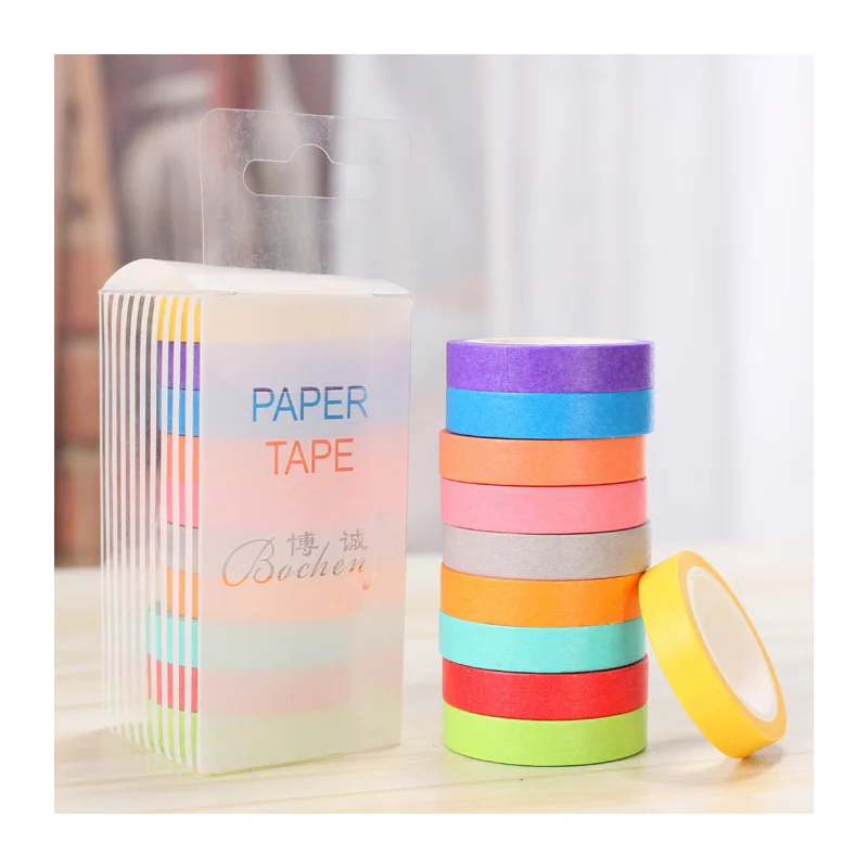 10 Pcs/box Rainbow Solid Color Japanese Masking Washi Sticky Paper Tape Adhesive Printing DIY Scrapbooking Deco Washi Tape Lot
10 Pcs/box Rainbow Solid Color Japanese Masking Washi Sticky Paper Tape Adhesive Printing DIY Scrapbooking Deco Washi Tape Lot