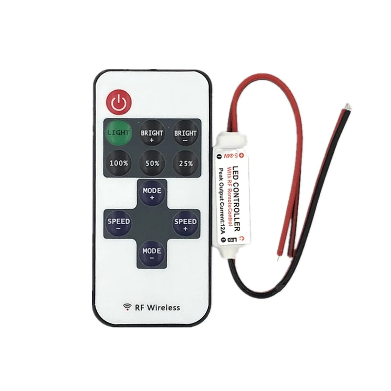 

Mini DC 12V Led Controller Dimmer 6A Wireless RF Remote to Control Single Color Strip Lighting 3528 5050 5630 2835 led strip S5