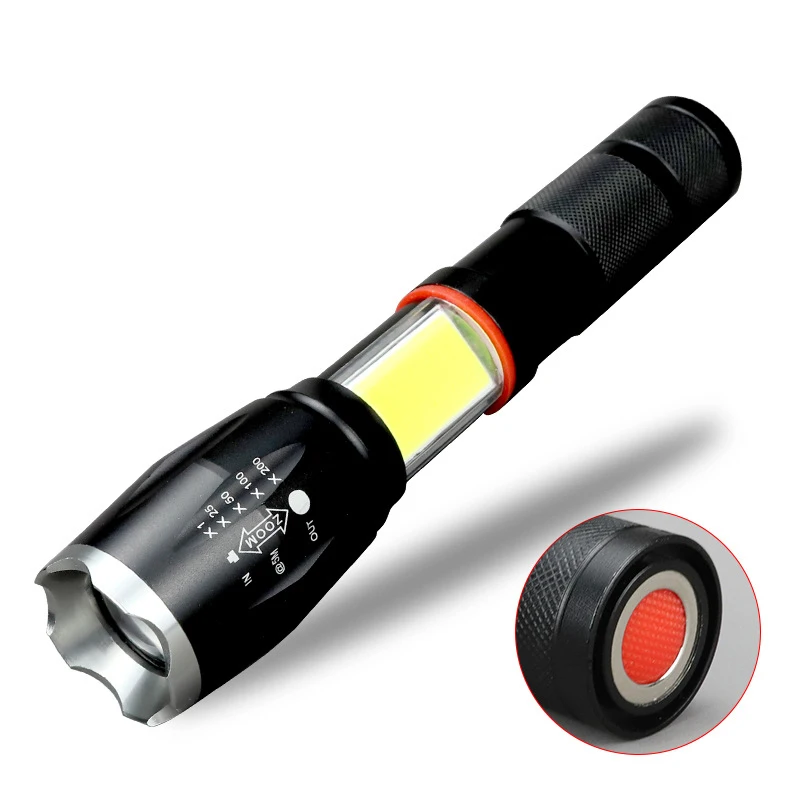 

PANYUE Waterproof LED Flashlight COB XM-L T6 L2 Aluminum Zoomable Torch light for 18650 Rechargeable Battery or AAA