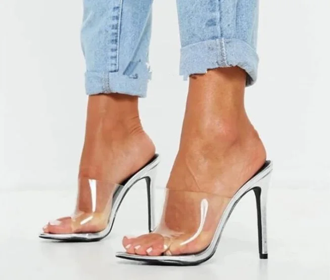 Big Size 47 Girls Transparent PVC Peep Toe Slip On Stiletto Heels Sexy Party Night Club Sandals Slides Shoes Woman Slippers
Big Size 47 Girls Transparent PVC Peep Toe Slip On Stiletto Heels Sexy Party Night Club Sandals Slides Shoes Woman Slippers