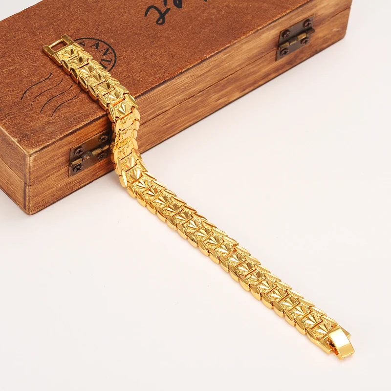 New eternal classics Wide Bracelet 24 k Real Solid Yellow Gold FINISH Dubai Bangle Women Men's Trendy Hand Watchband Chain
New eternal classics Wide Bracelet 24 k Real Solid Yellow Gold FINISH Dubai Bangle Women Men's Trendy Hand Watchband Chain
