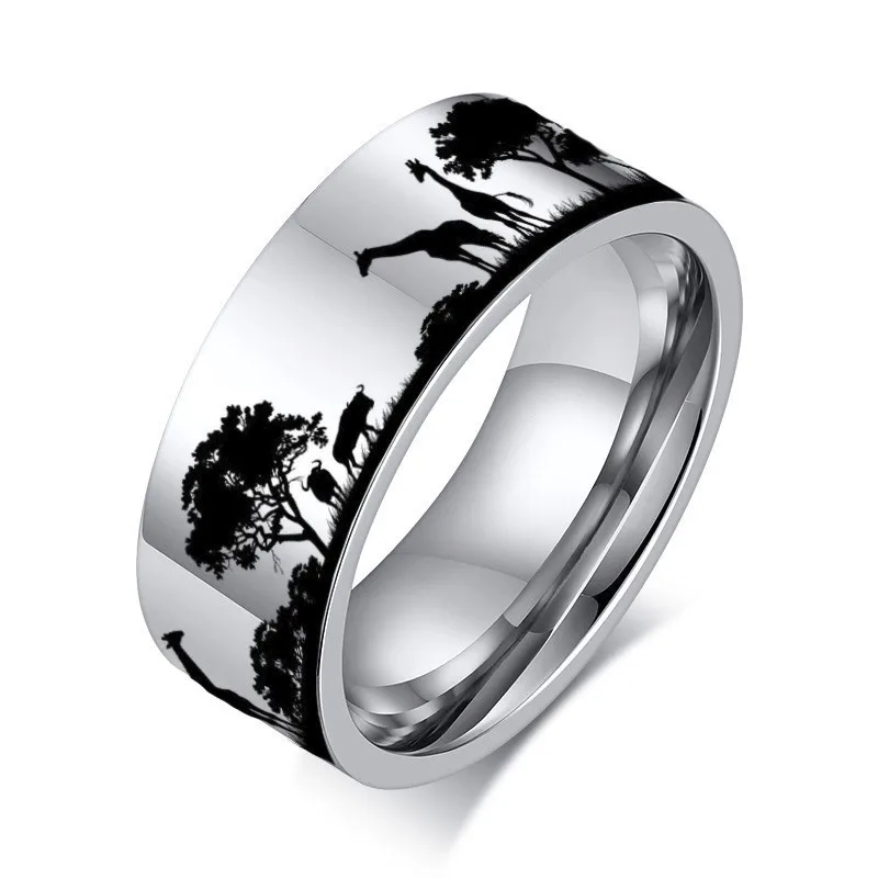Assorted Nature Scene Deer Wood Rree Personalized Engraving 8MM Wide Stainless Steel Pipe Cut Tube Ring for Men Women Jewelry
Assorted Nature Scene Deer Wood Rree Personalized Engraving 8MM Wide Stainless Steel Pipe Cut Tube Ring for Men Women Jewelry