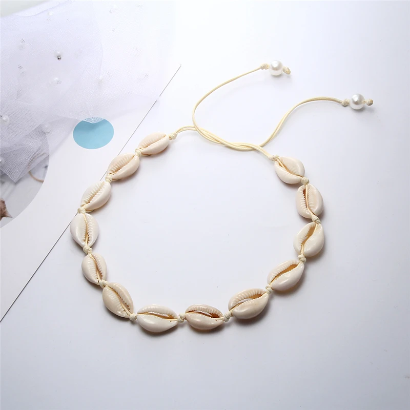 Boho Seashells воротник чокер естественные ракушки ожерелье Женские богемные