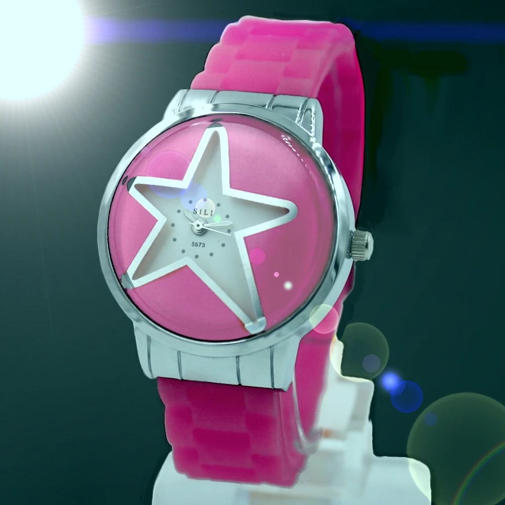 Pink Printed Star White Dial Magenta Silicone Band Ladies Women Japanese Movement Analog Quartz Watch
Pink Printed Star White Dial Magenta Silicone Band Ladies Women Japanese Movement Analog Quartz Watch