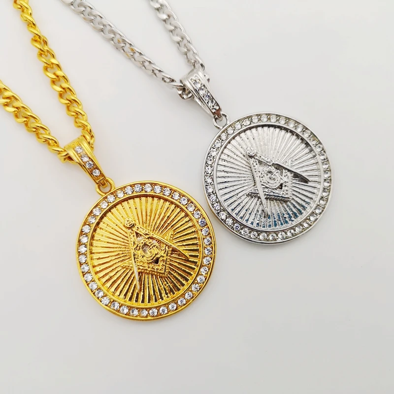 Gold silver Plated Hip Hop Iced Out Pendant Necklace Initial Masonic Symbol Compass Free Mason Men 75cm Cuban Chain Necklaces
Gold silver Plated Hip Hop Iced Out Pendant Necklace Initial Masonic Symbol Compass Free Mason Men 75cm Cuban Chain Necklaces