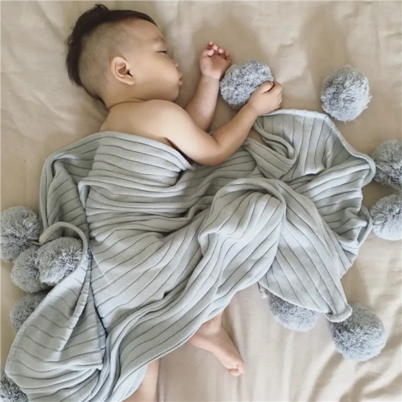 100% Cotton Knitted Decor Throw Blanket with PomPoms for Kids Baby available in 3 Colors Gray Cream Pink Crotched Blankets
100% Cotton Knitted Decor Throw Blanket with PomPoms for Kids Baby available in 3 Colors Gray Cream Pink Crotched Blankets