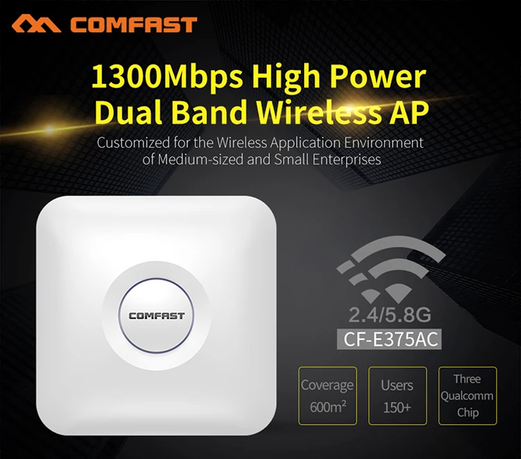 1300Mbps Gigabit 2.4/5.8GHz High Power Dual Band Wireless Ceiling AP WiFi Access Point Indoor wifi AP Router Signal Amplifier
1300Mbps Gigabit 2.4/5.8GHz High Power Dual Band Wireless Ceiling AP WiFi Access Point Indoor wifi AP Router Signal Amplifier