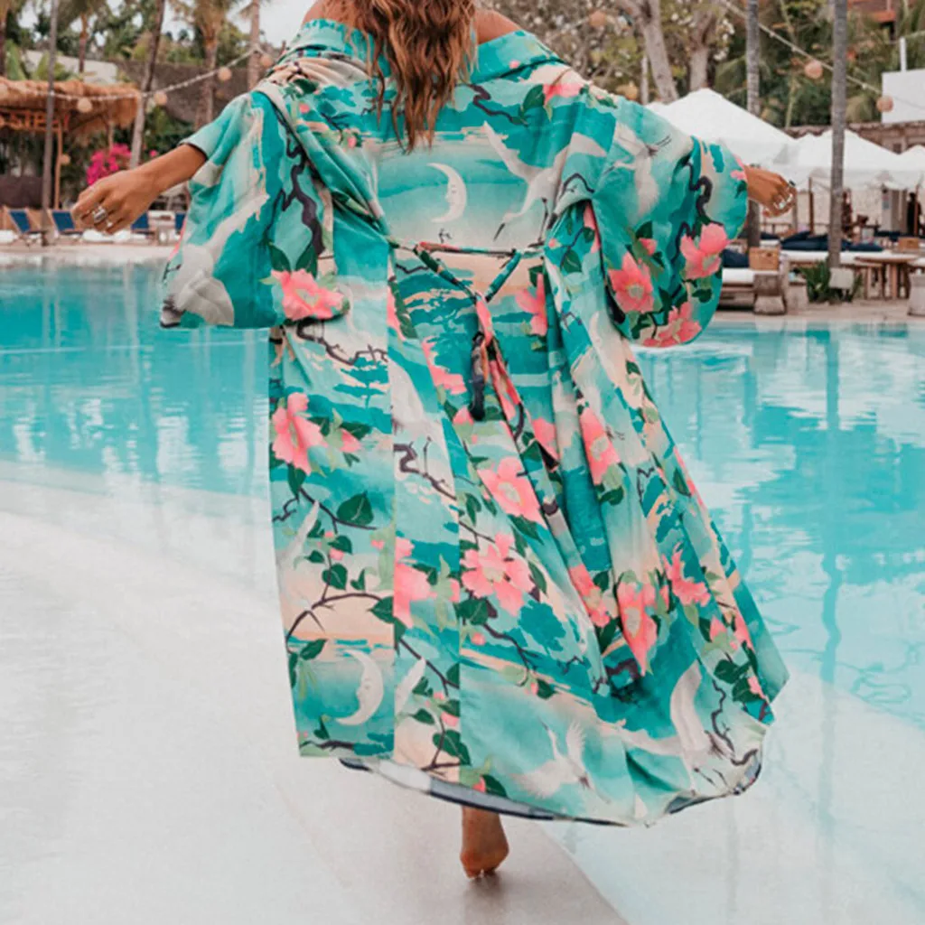 1Pc Women Beach Swimwear Women Robe Cardigan Cover Up Printing Sunscreen Beach Floral Embroidery Dress Women's Swimsuit Dress
1Pc Women Beach Swimwear Women Robe Cardigan Cover Up Printing Sunscreen Beach Floral Embroidery Dress Women's Swimsuit Dress