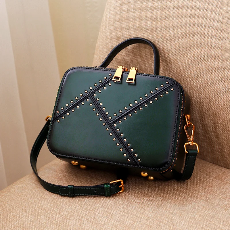 WOONAM Women New Fashion Rivets Studs Zip Box Small Cross-body Bag Shoulder Messenger Satchel Handbag WB610
WOONAM Women New Fashion Rivets Studs Zip Box Small Cross-body Bag Shoulder Messenger Satchel Handbag WB610