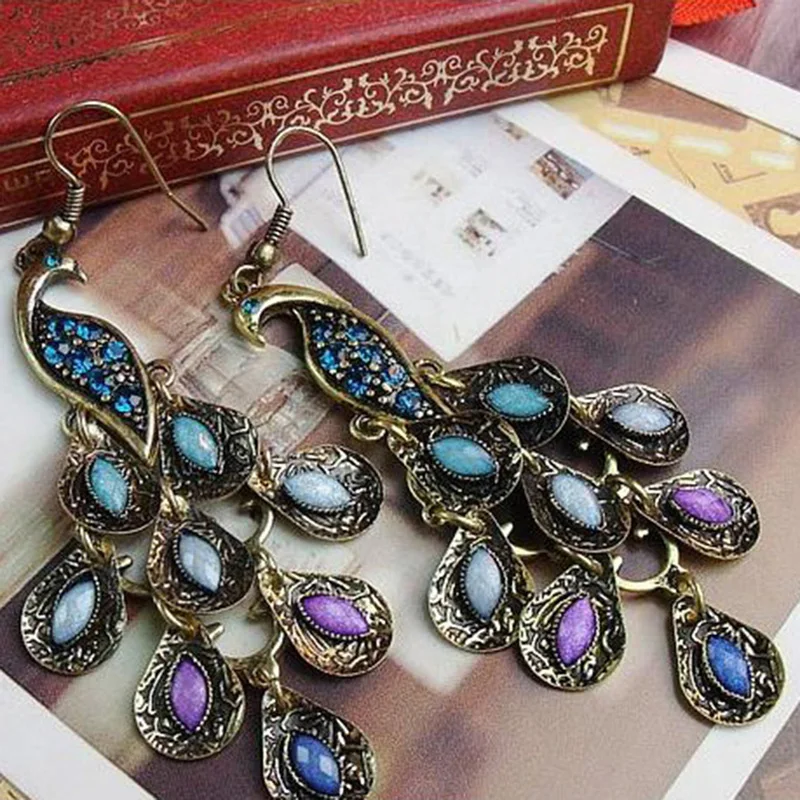 Peacock Style Earrings Fashion Women's Ornaments Earrings Vintage Jewelry Earrings National Earrings
Peacock Style Earrings Fashion Women's Ornaments Earrings Vintage Jewelry Earrings National Earrings
