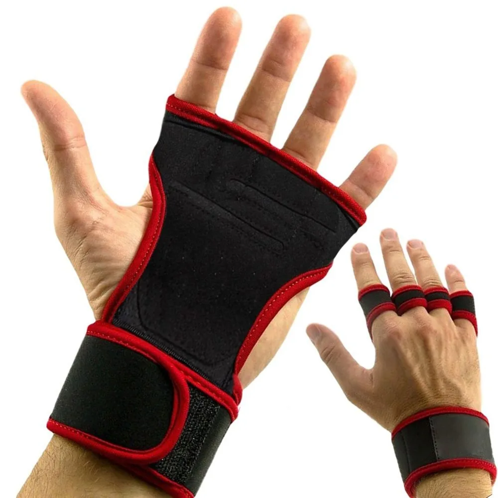 

Нескользящие перчатки с открытыми пальцами для тяжелой атлетики, защита запястья для фитнеса, бодибилдинга, упражнений, тренажерного зала, ...