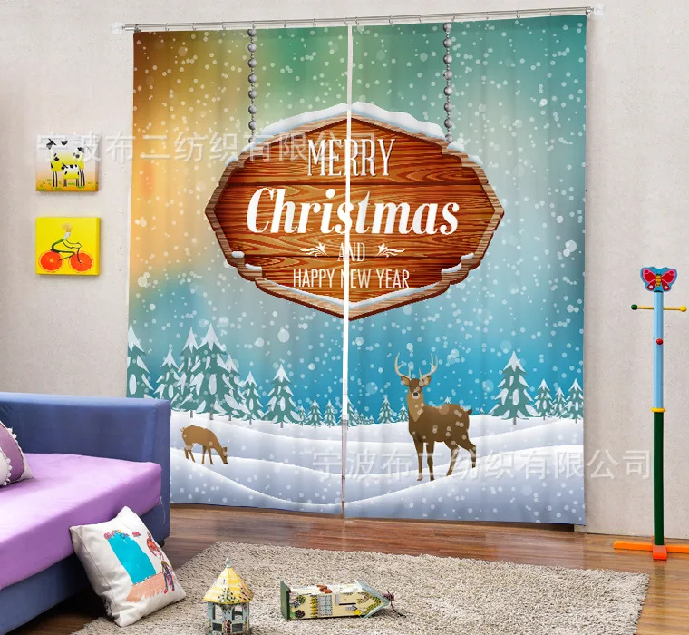 Christmas deer Luxury Blackout 3D Window Curtains For Living Room Bedroom Customized size Drapes Cortina Rideaux Cushion cover
Christmas deer Luxury Blackout 3D Window Curtains For Living Room Bedroom Customized size Drapes Cortina Rideaux Cushion cover