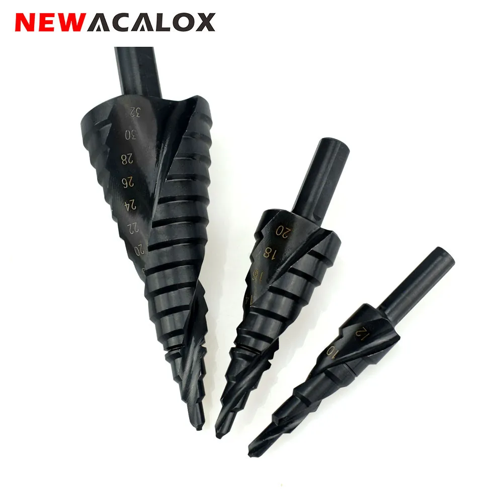 NEWACALOX 4-32mm HSS Cobalt Step Drills Nitrogen High Speed Steel Spiral for Metal Cone Drill Bit Set Triangle Shank Hole Cutter
NEWACALOX 4-32mm HSS Cobalt Step Drills Nitrogen High Speed Steel Spiral for Metal Cone Drill Bit Set Triangle Shank Hole Cutter