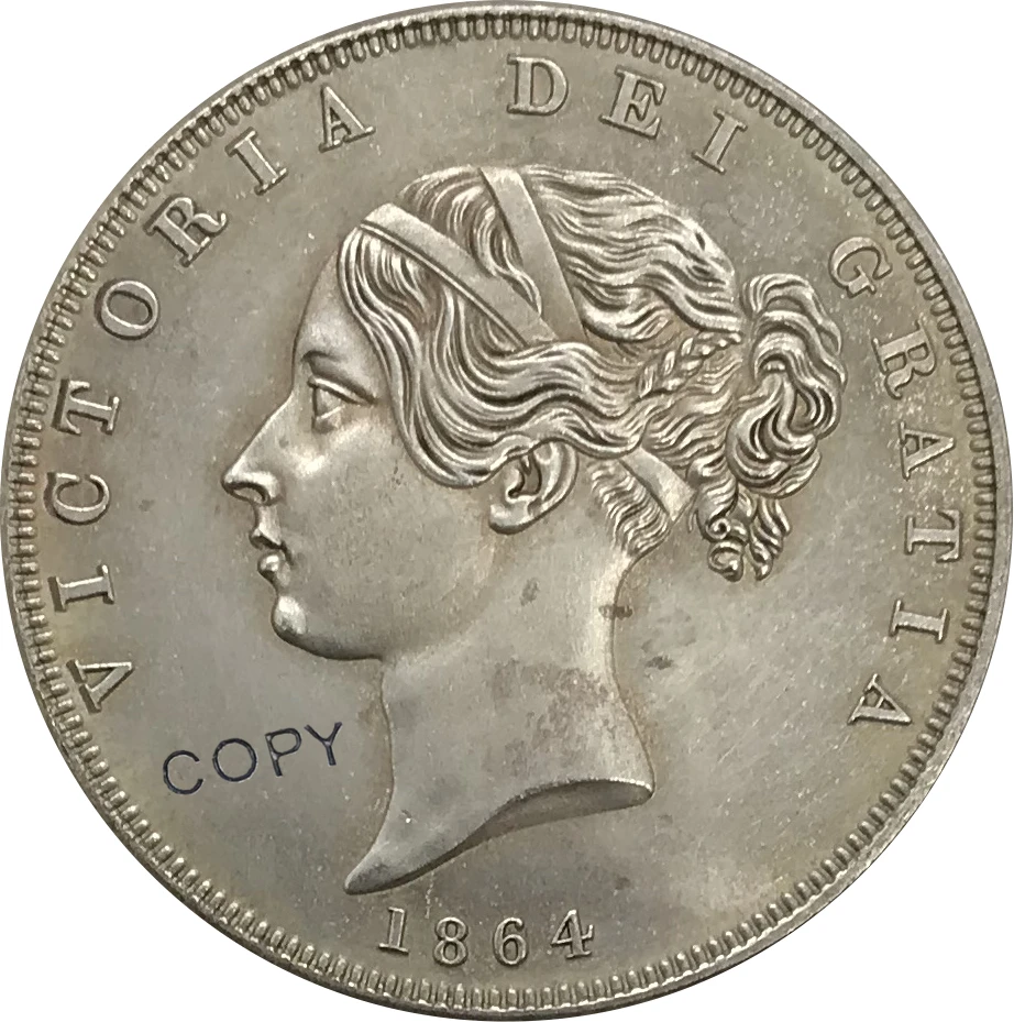 1864 United Kingdom 1/2 Crown Victoria Cupronickel Plated Silver Collectibles Copy Coin
1864 United Kingdom 1/2 Crown Victoria Cupronickel Plated Silver Collectibles Copy Coin