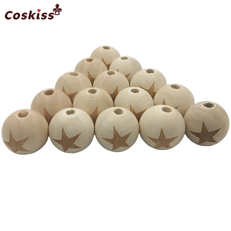 Round Necklace Wooden Beads Five-pointed Star Pattern Unfinished Baby Teether Wooden Teething Beads
Round Necklace Wooden Beads Five-pointed Star Pattern Unfinished Baby Teether Wooden Teething Beads