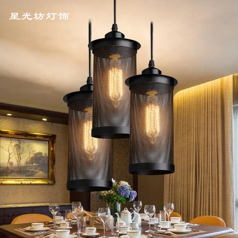 American black iron pendant light cafe bar table Iron personality attic balcony aisle lamp
American black iron pendant light cafe bar table Iron personality attic balcony aisle lamp