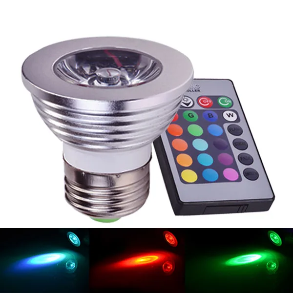 4 Вт E27 RGB светодиодная лампа 85 265 в прожекторная 16 цветов точечная для украшения
