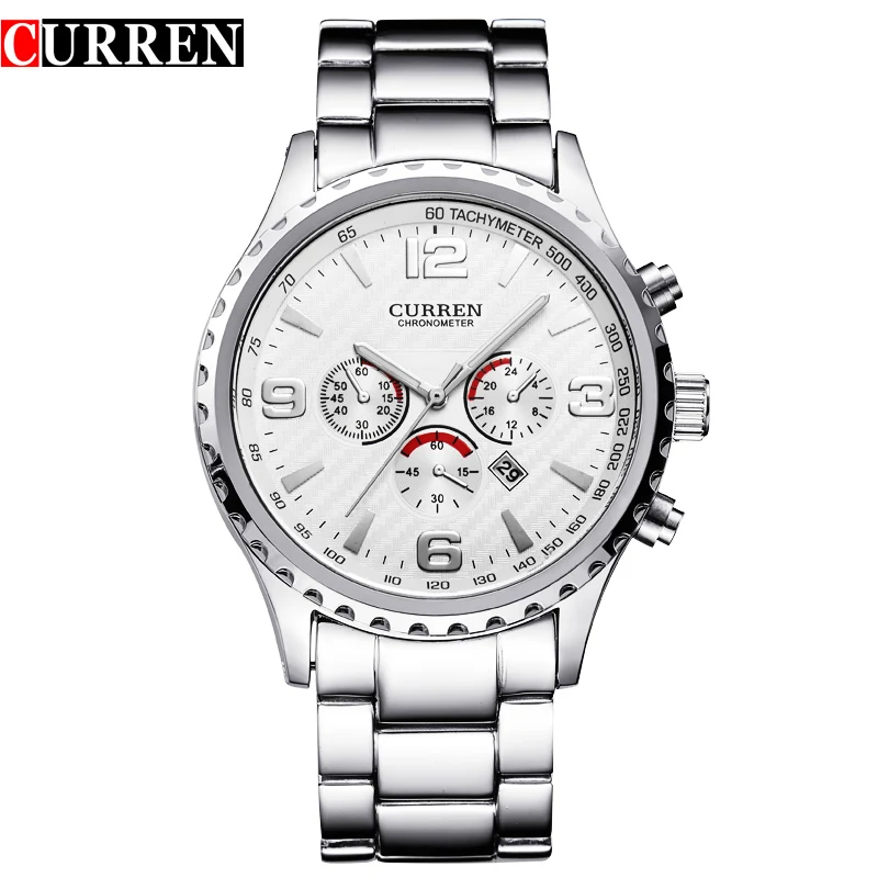 CURREN White Full Stainless Steel Calendar Waterproof Mens Military Sport Wrist Watch Top Brand Luxury Quartz Male Clock Relogio
CURREN White Full Stainless Steel Calendar Waterproof Mens Military Sport Wrist Watch Top Brand Luxury Quartz Male Clock Relogio
